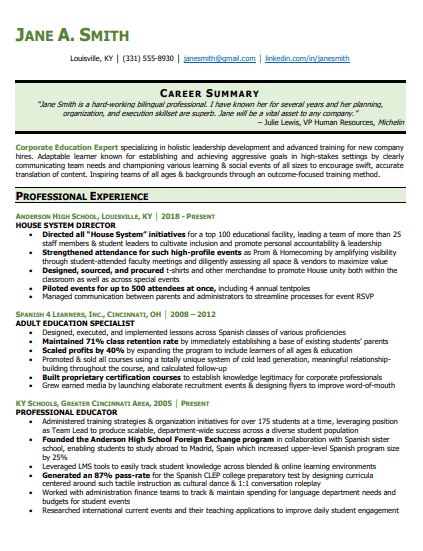 resume-sample-career-transition