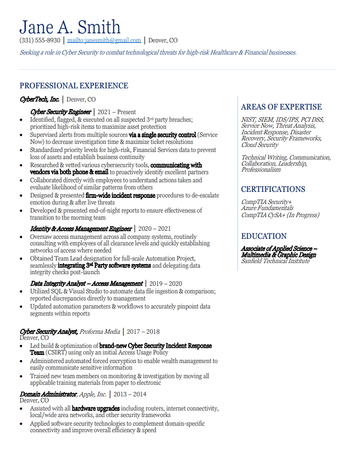 resume-sample-columns